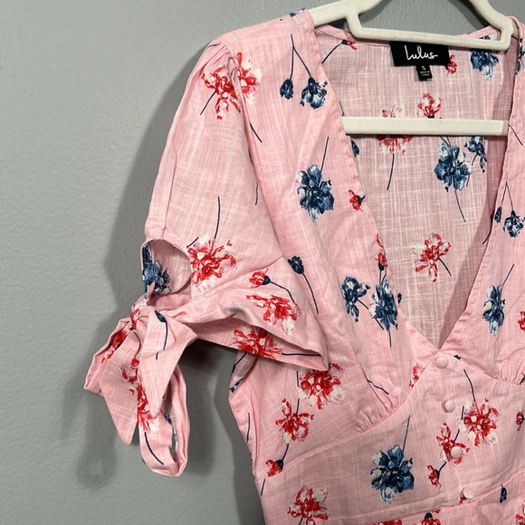 Lulus Lilly Light Pink Floral Mini Dress size S - Picture 10 of 15